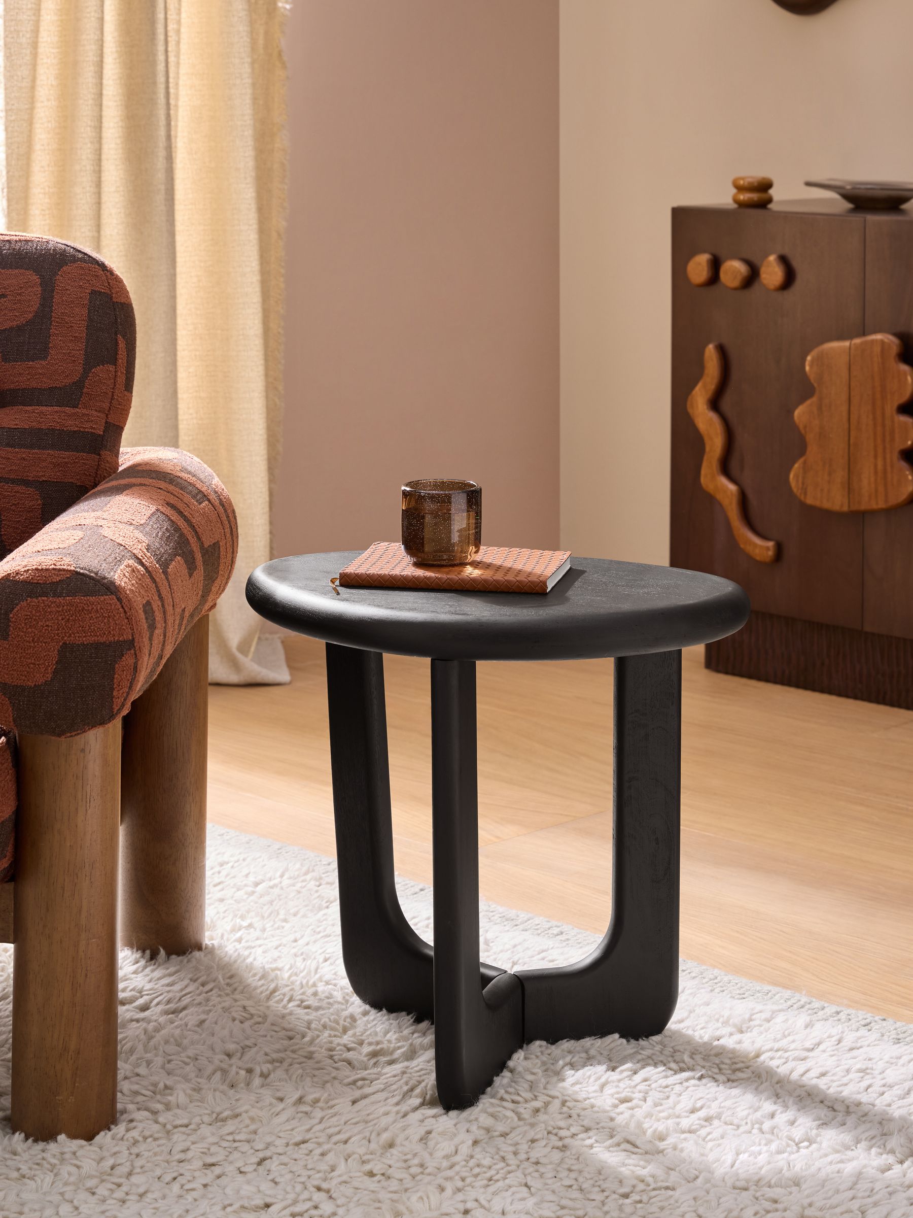 Arlo Side Table in Black Mango Wood