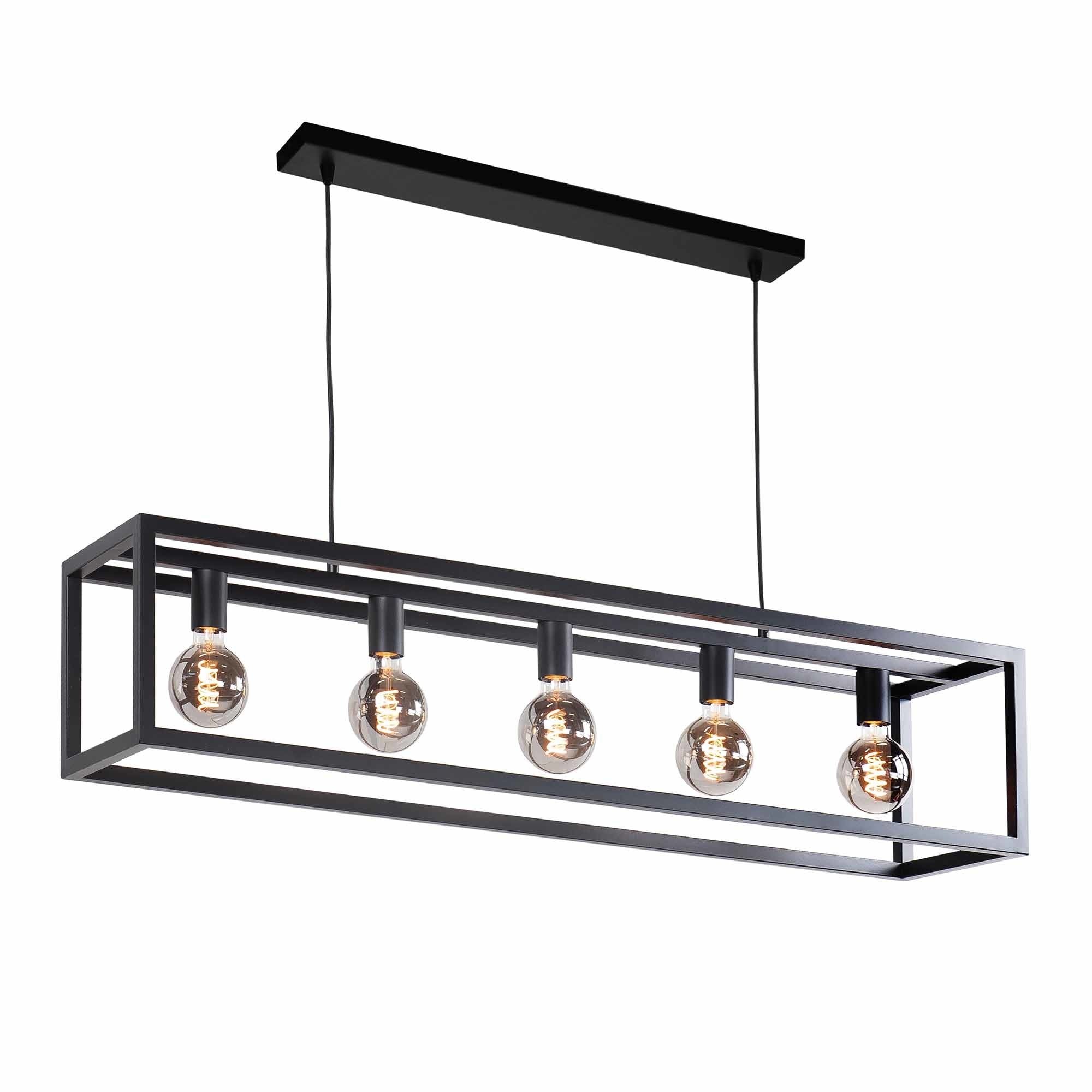 Highlight hanglamp Fragola - 5 lichts - 120x 170 cm - zwart