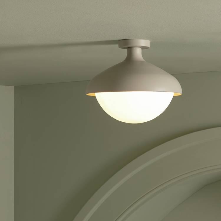 Habitat Acorn Metal Flush Ceiling Light - Latte