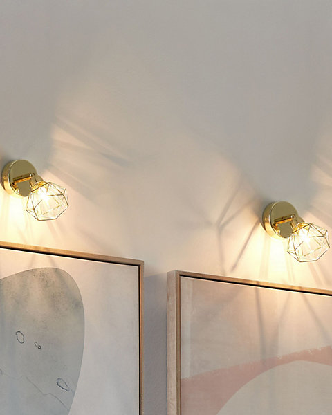 Lot de 2 appliques murales dorées ERMA