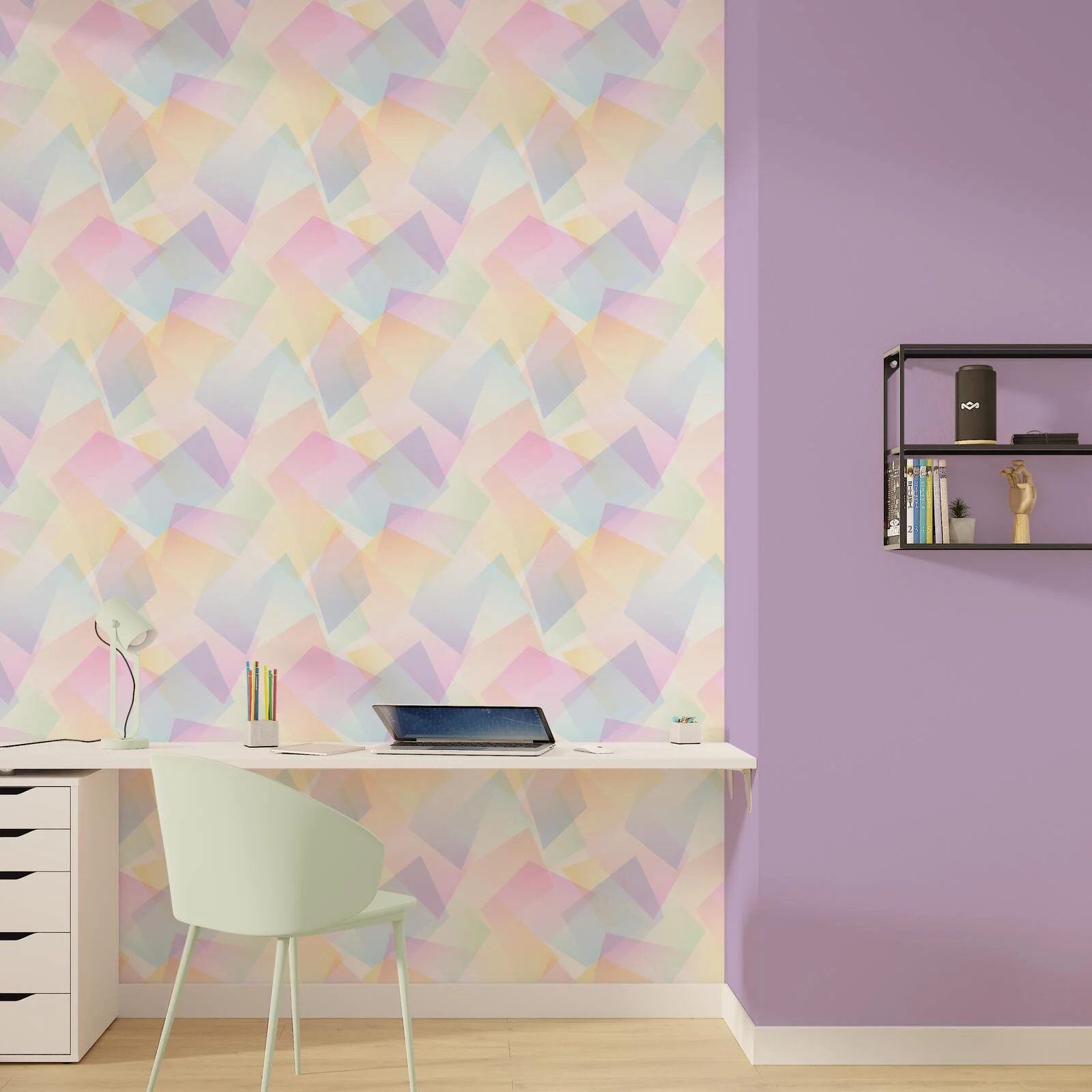 4MURS Papier peint intissé PASTELLA coloris multicolore