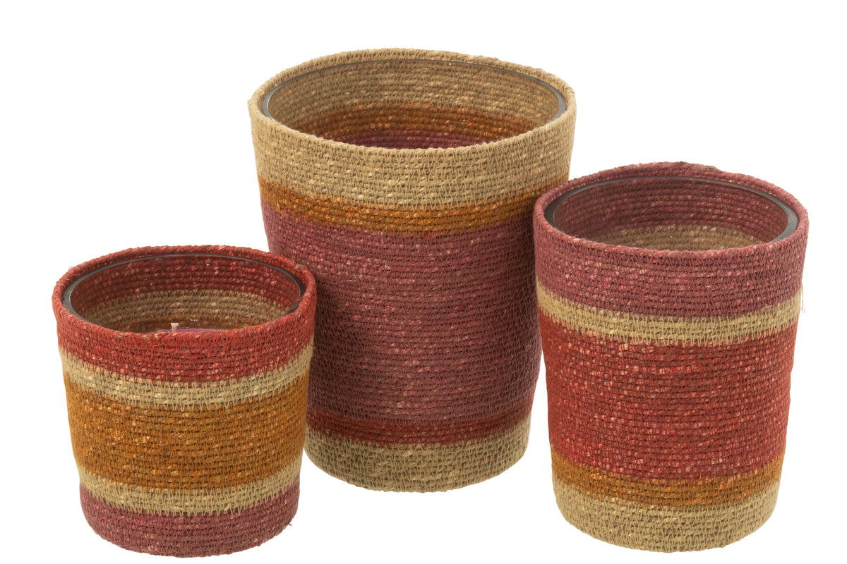 J-Line geurkaars Mand - Tender Rose - mix - large - 75U