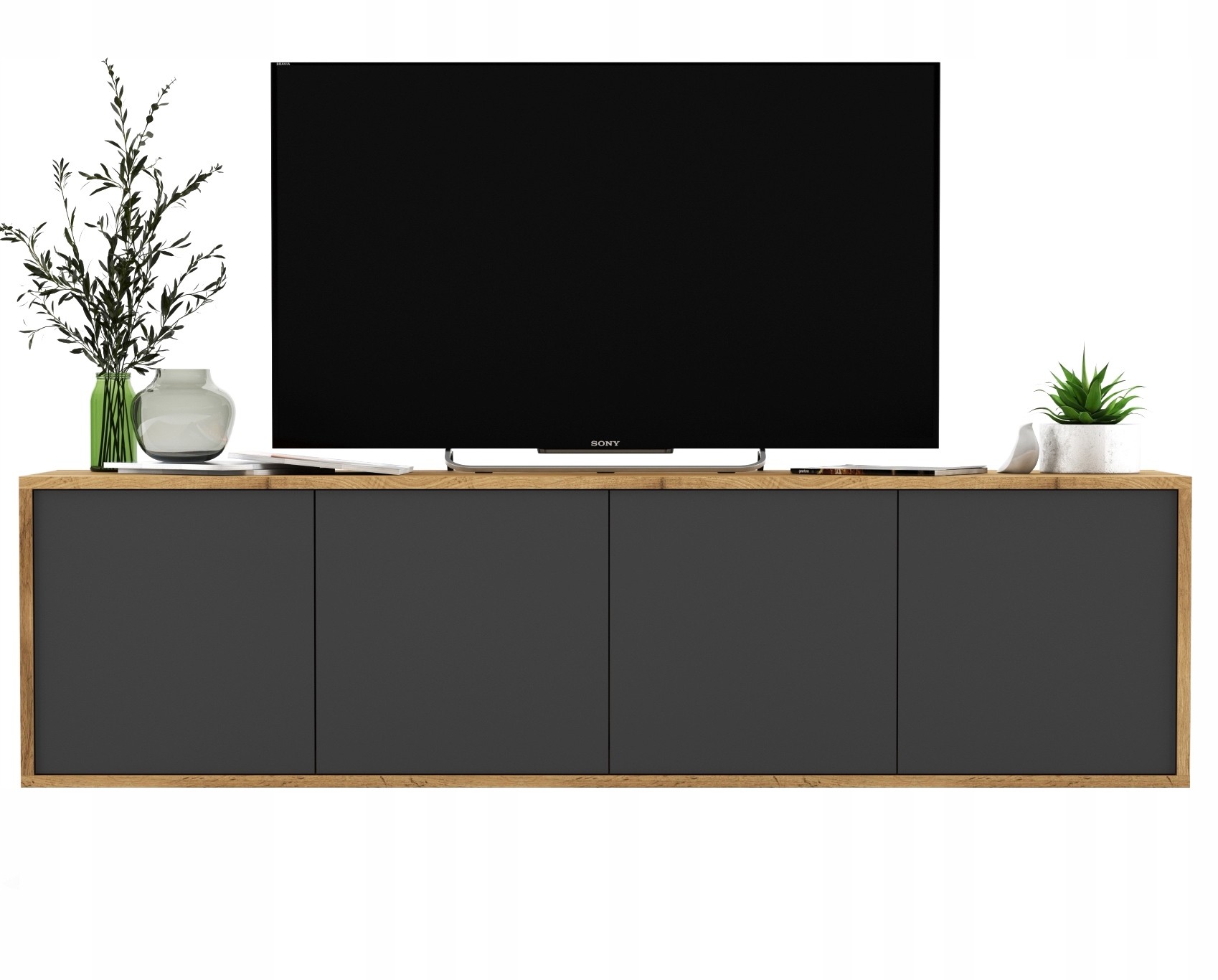 Wisząca szafka RTV Loft komoda RTV Loft wotan grafit MAT