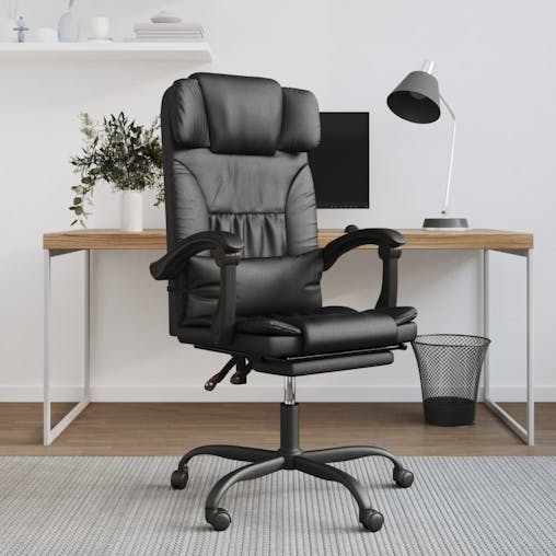 NNEVL Reclining Office Chair Black Faux Leather