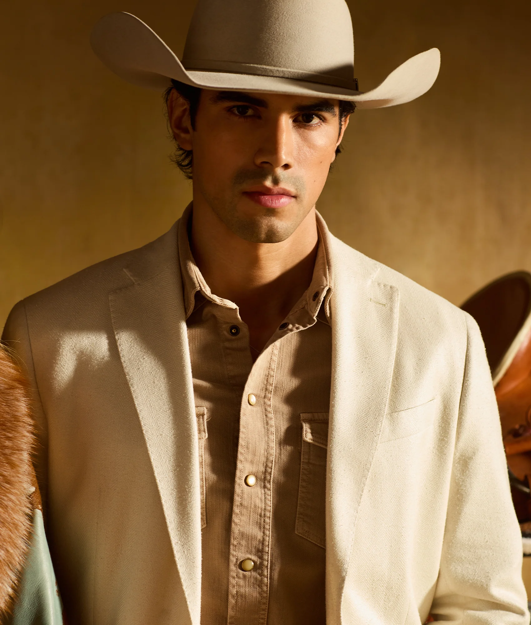 Men's Roper Denim Shirt - Beige