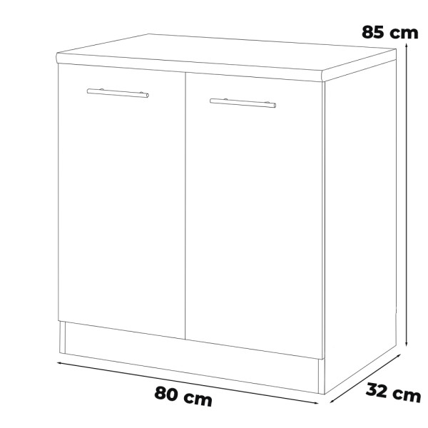 Szafka kuchenna stojąca modułowa 80cm spremium szary mat