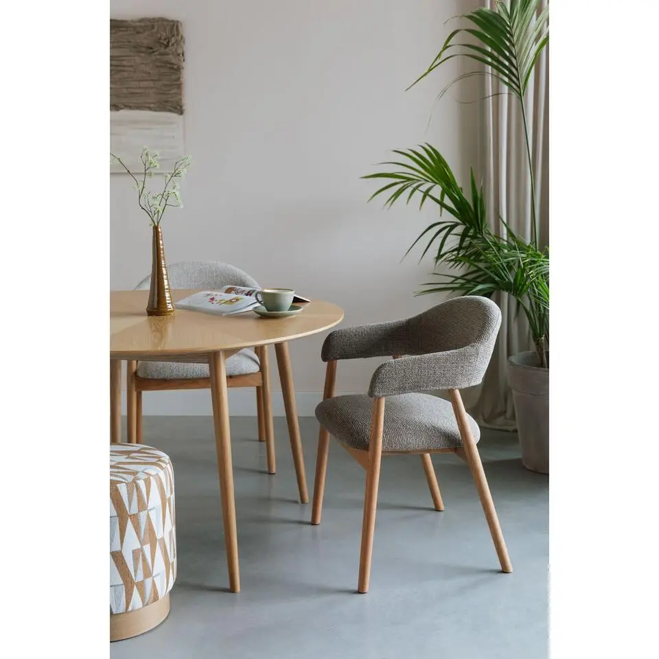 Housecraft Indy Eetkamerstoel Donker Bruin/ Beige - Set van 2