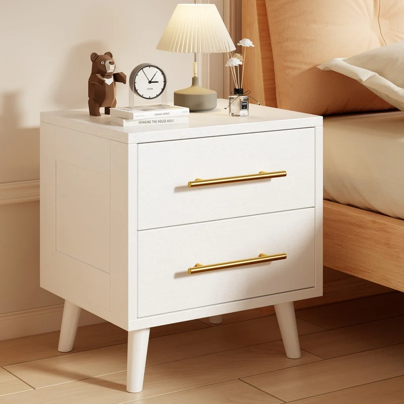 Modern Nightstand Bedside Table Storage, Side End Table for Bedroom with 2 Drawers
