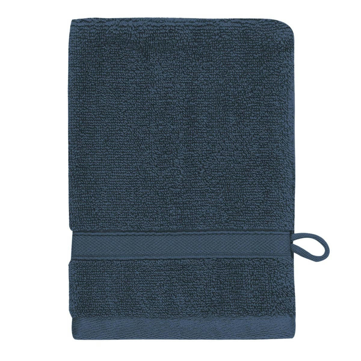 SENSILK - Lot de 3 gants de toilette 600 gr/m²  indigo 16x22 cm