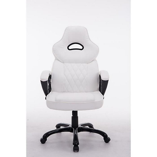Fauteuil de bureau CLP Big XXX blanc similicuir réglable
