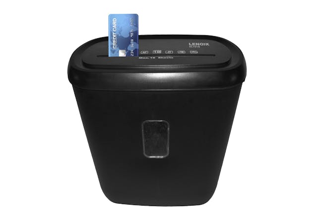 10 Sheet Cross Cut Paper Shredder Machine (Black) 21L Capacity