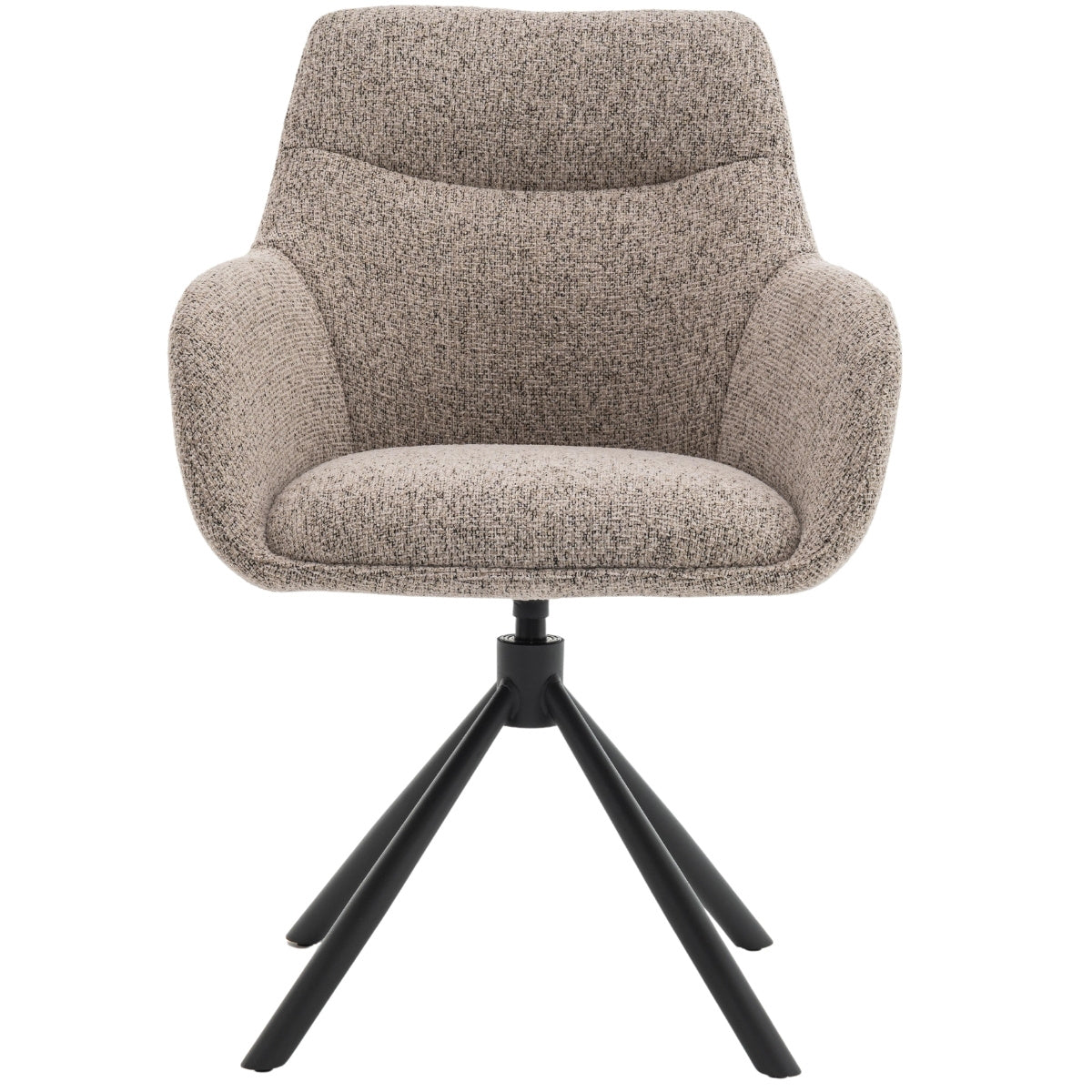 DÉJA Living Eetkamerstoel Noé - Taupe/Zwart - Draaibaar - Set van 2