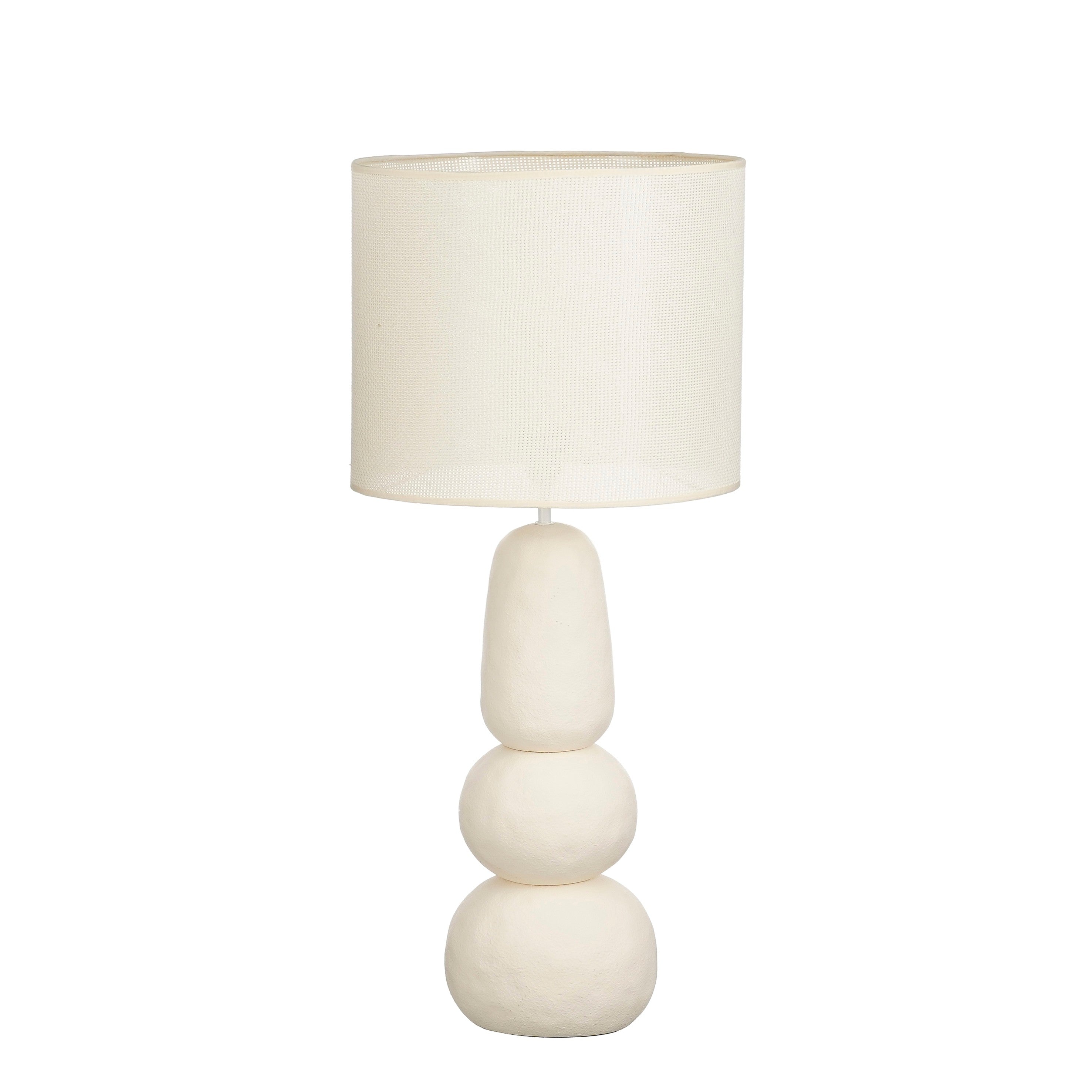 Mica Decorations Menko Tafellamp Woonkamer - Lamp Decoratief met Lampenkap - Bureaulamp Tafellampen Woonkamer - 84 x ⌀38 cm - 60W E27 IP20 - Cream