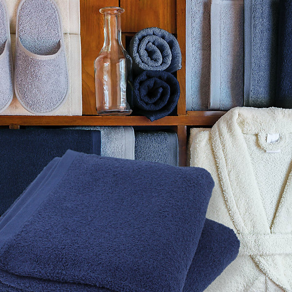 Lot de 2 draps de douche 70x130 cm ALPHA bleu Marine