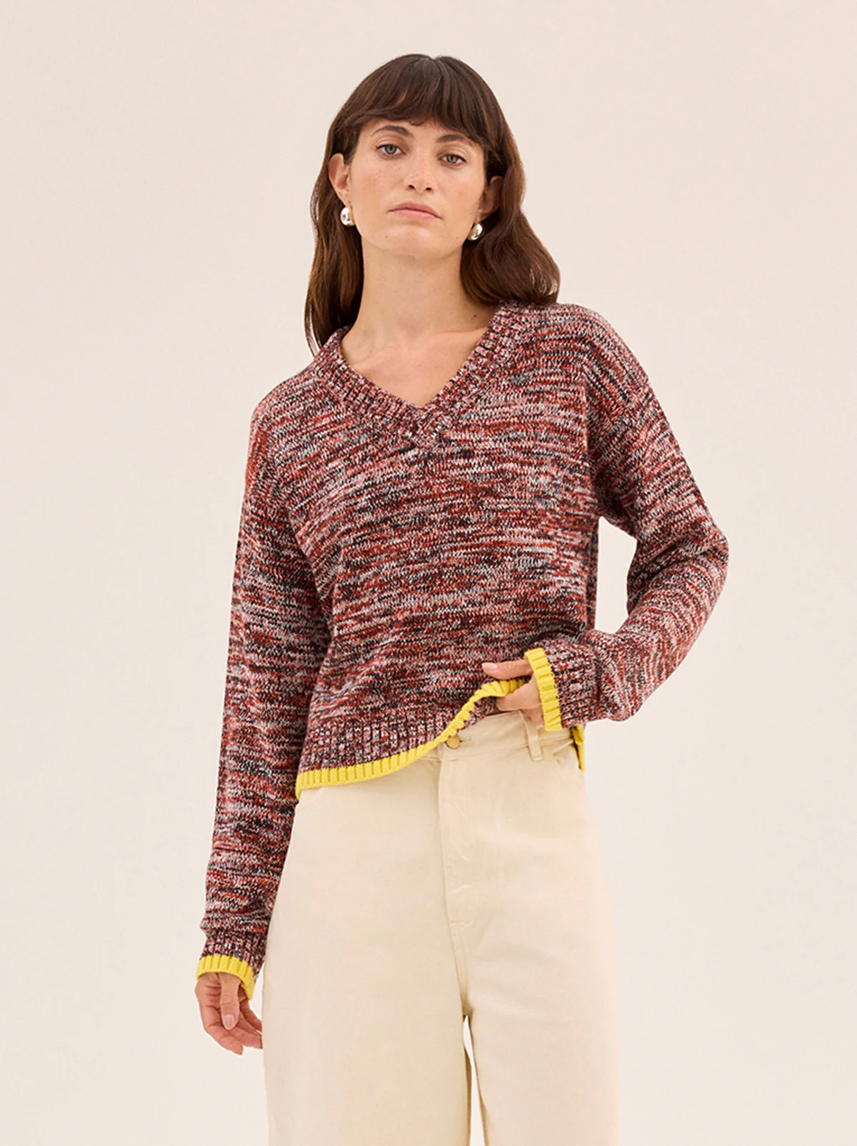 Francis Cotton-Blend V-neck Jumper