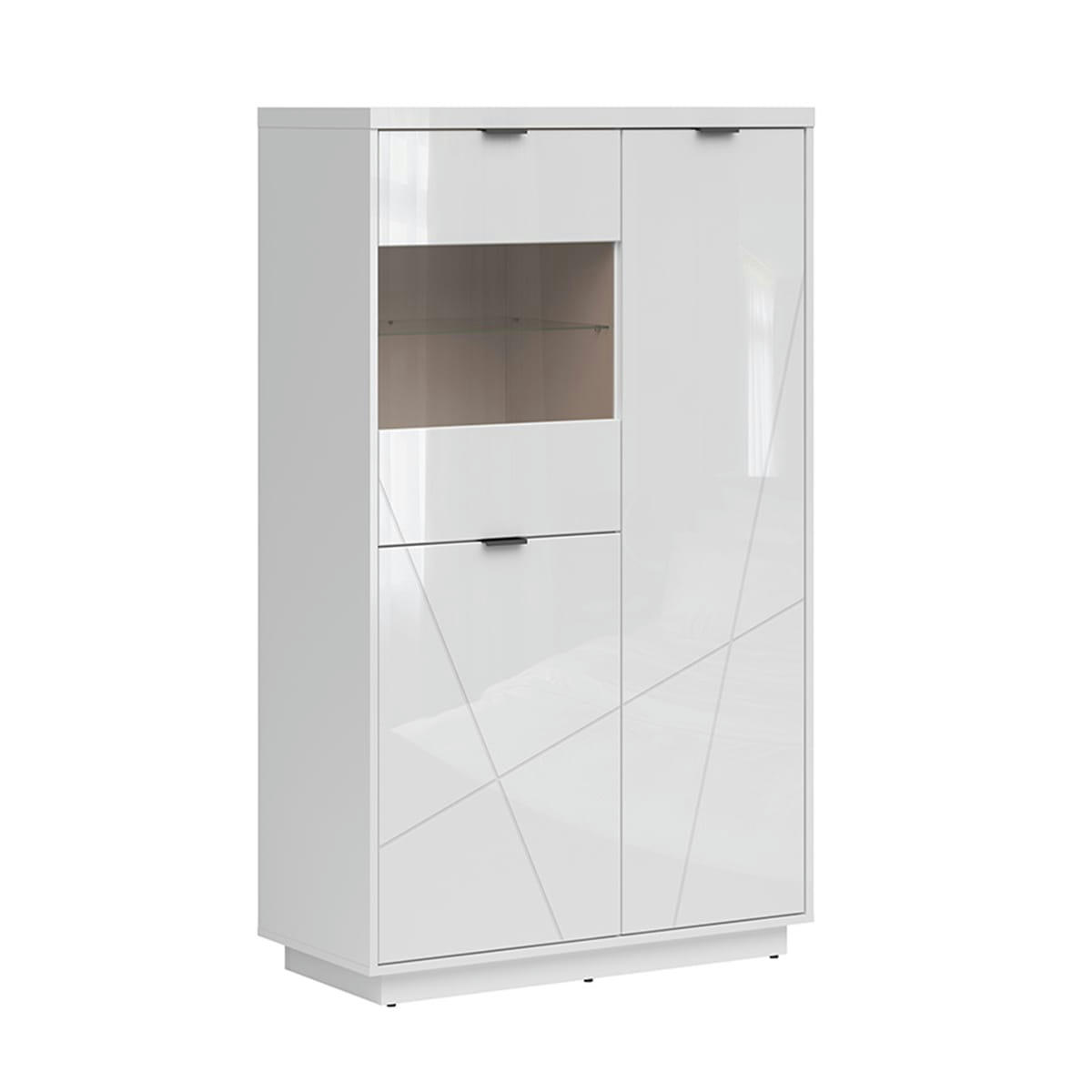 - Vitrine 3 portes blanche