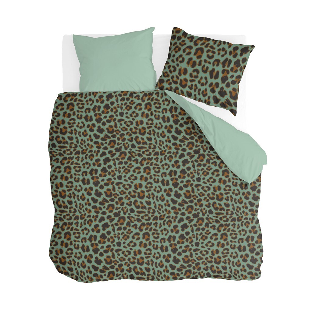 Byrklund - Dekbedovertrek Lazy Leopard - 200x220 cm - Groen