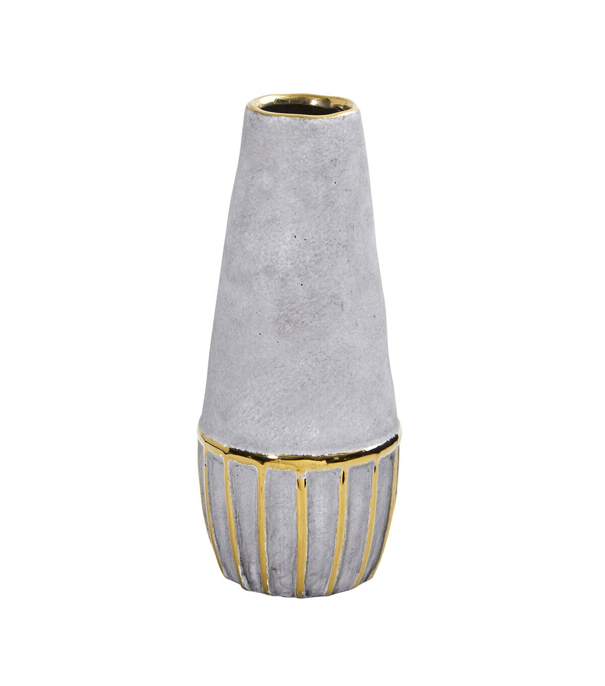 Nearly Natural 10 Gray Regal Stone Vase With Gold Accents