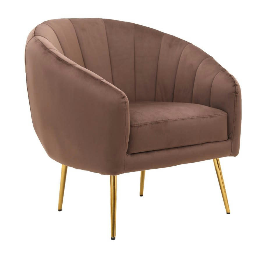 VELVET - Fauteuil design en velours marron