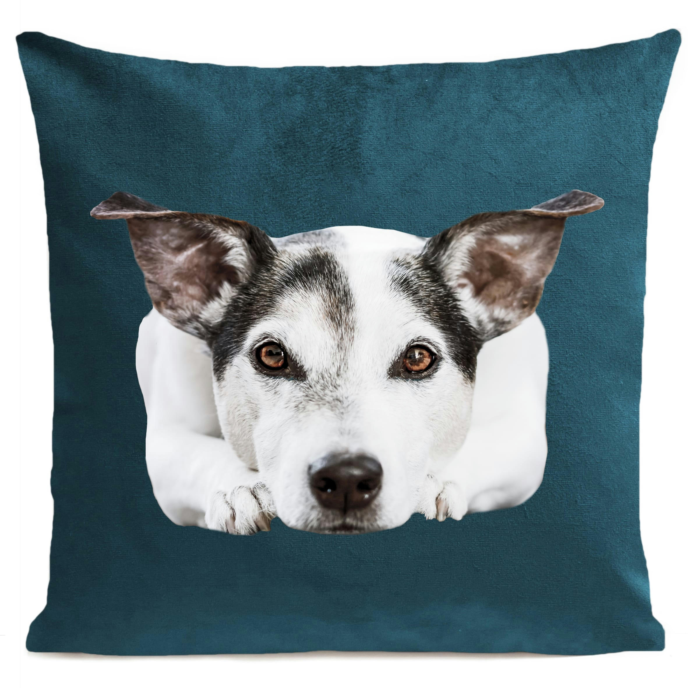 - Coussin déco velours vert 40x40cm