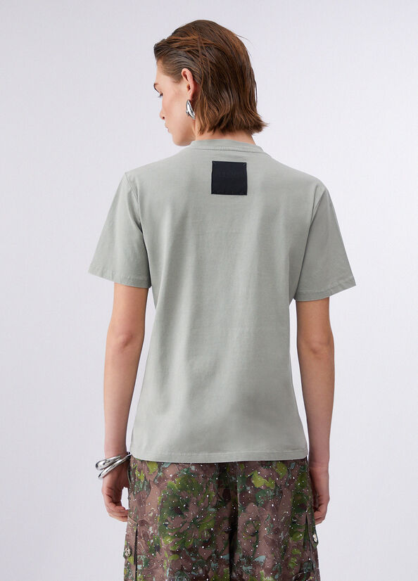 T-shirt con castoni gioiello