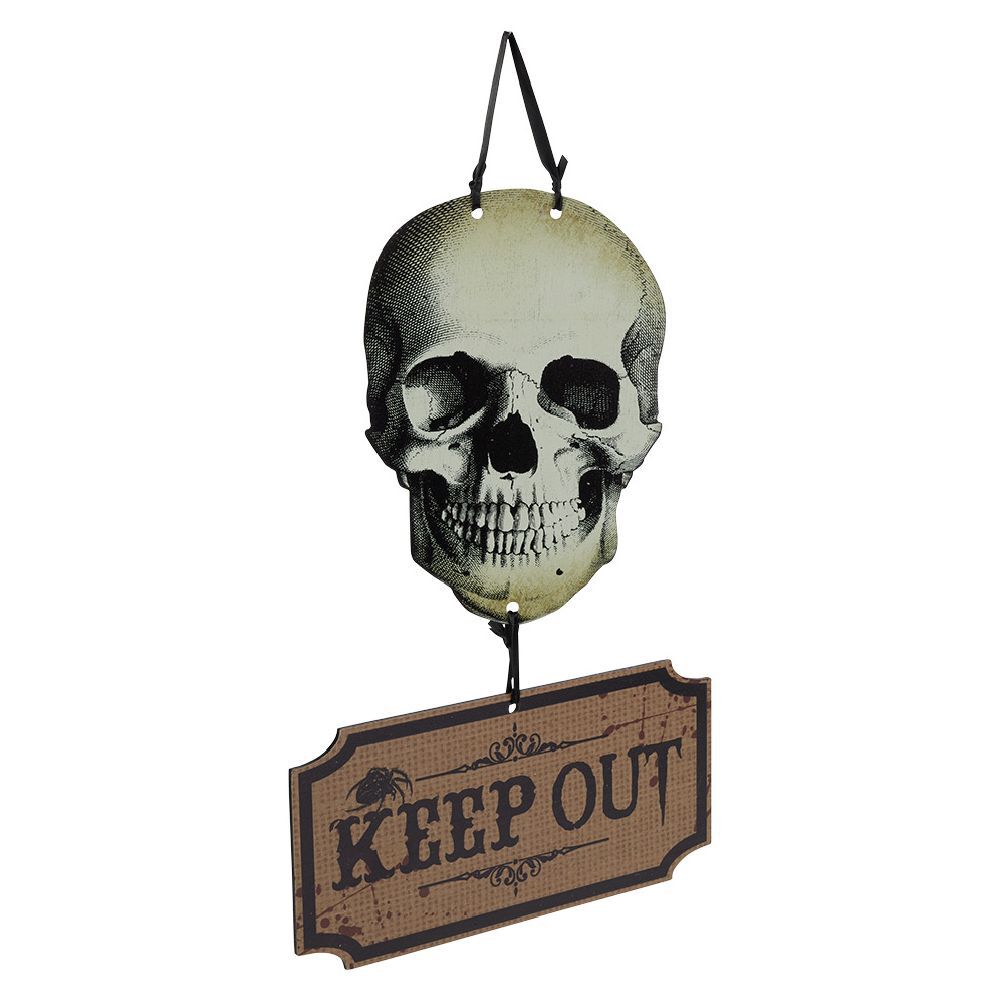 Décoration de porte Halloween tête de mort