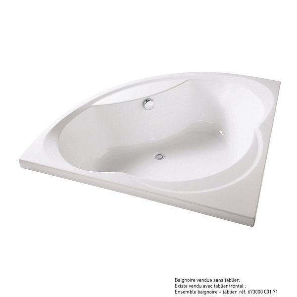 Baignoire d'angle 140 x 140 cm Giverny sans tablier Valentin