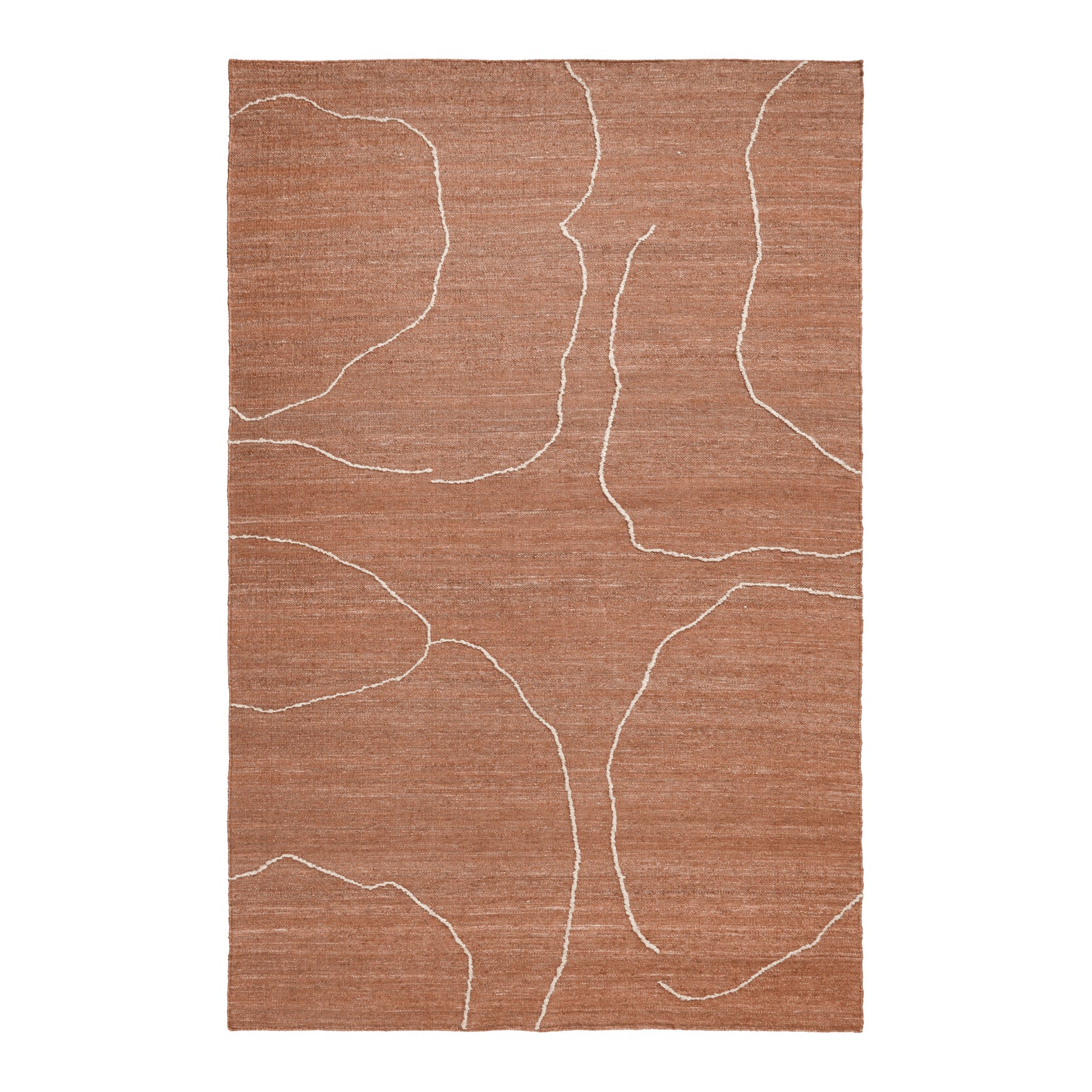 Ferm Living Gesso Jute Vloerkleed 300 x 200 cm - Terracotta / Off-Whit