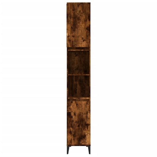 NNEVL Bathroom Cabinet Smoked Oak 30x30x190 cm Engineered Wood