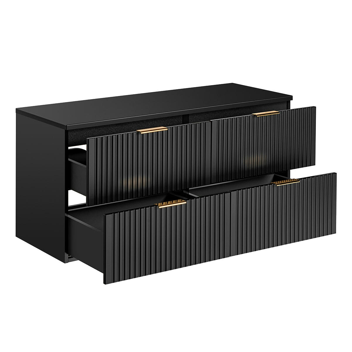 - Meuble sous-vasque 120cm plan de toilette noir