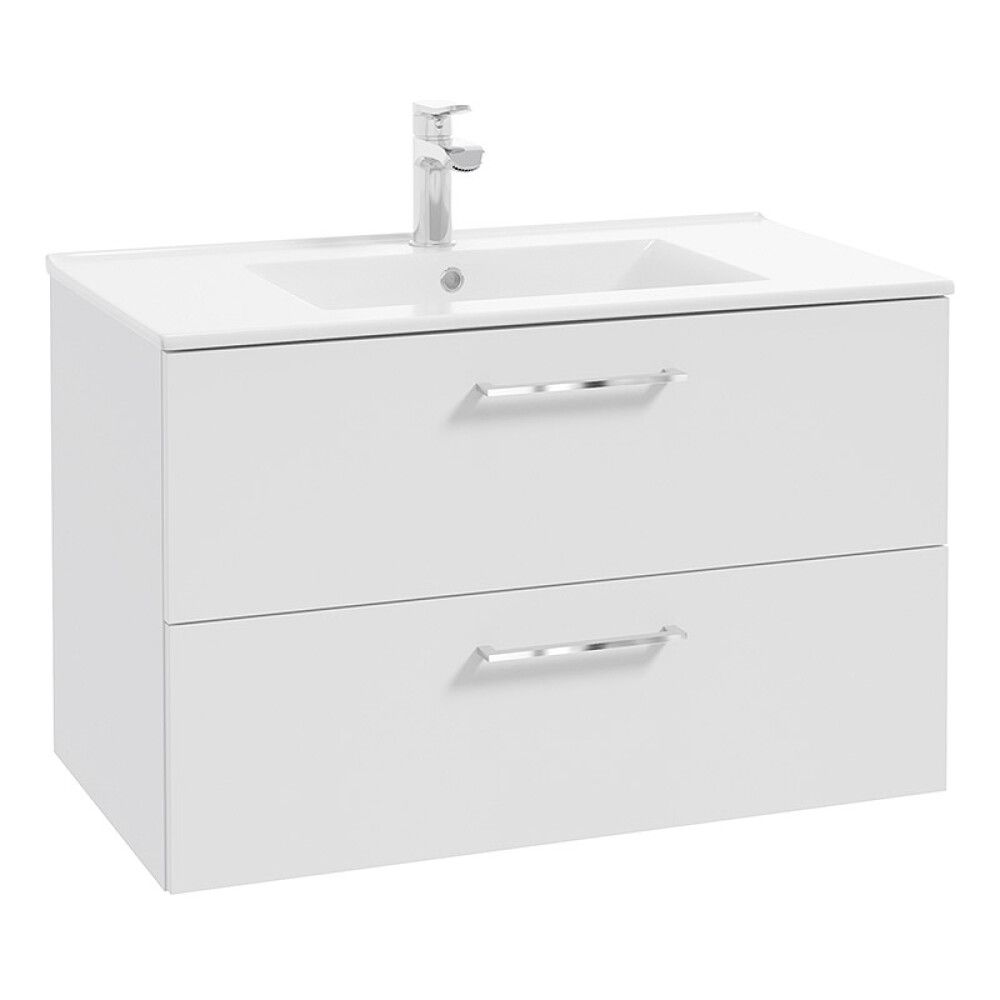 SERVANTSKAP RIVA AGNES MED TO SKUFFER 80CM HVIT MATT