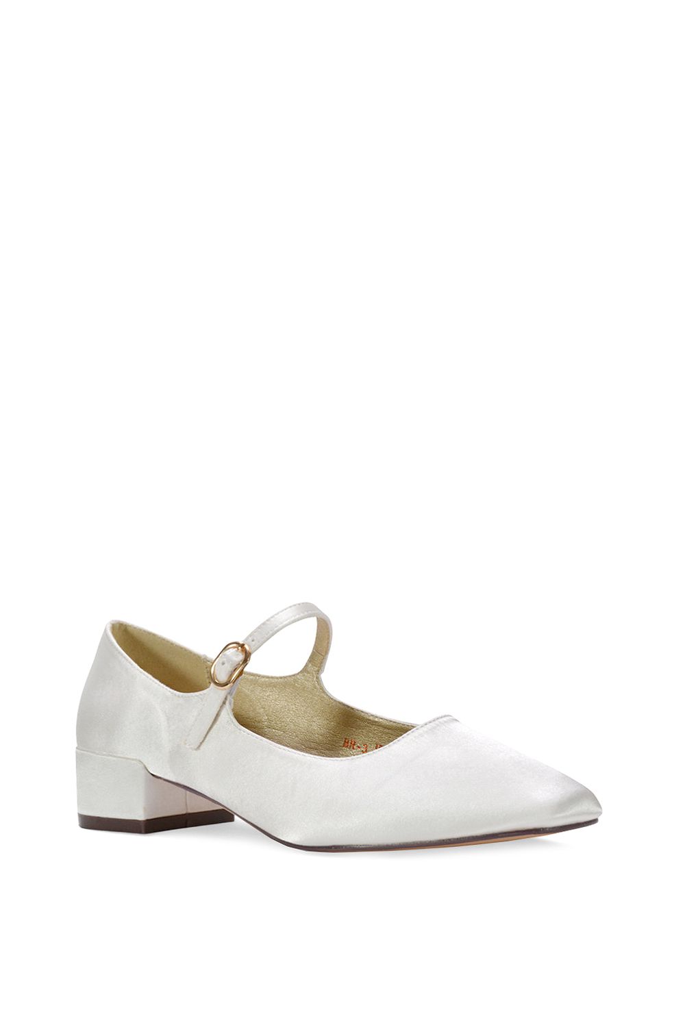 XY London ‘Jenna’ Bridal Ivory Satin Court Shoes Mary Jane