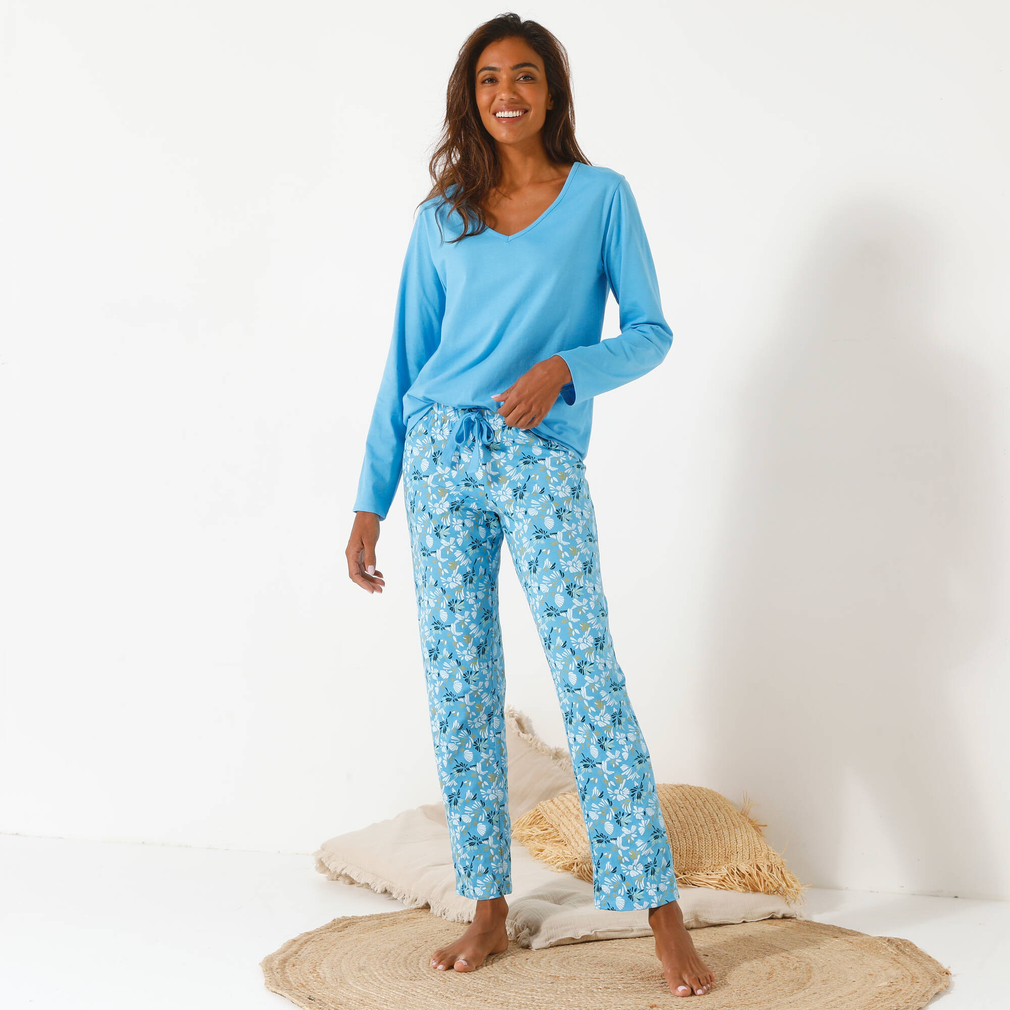 Pantalon de pyjama imprimé fleuri