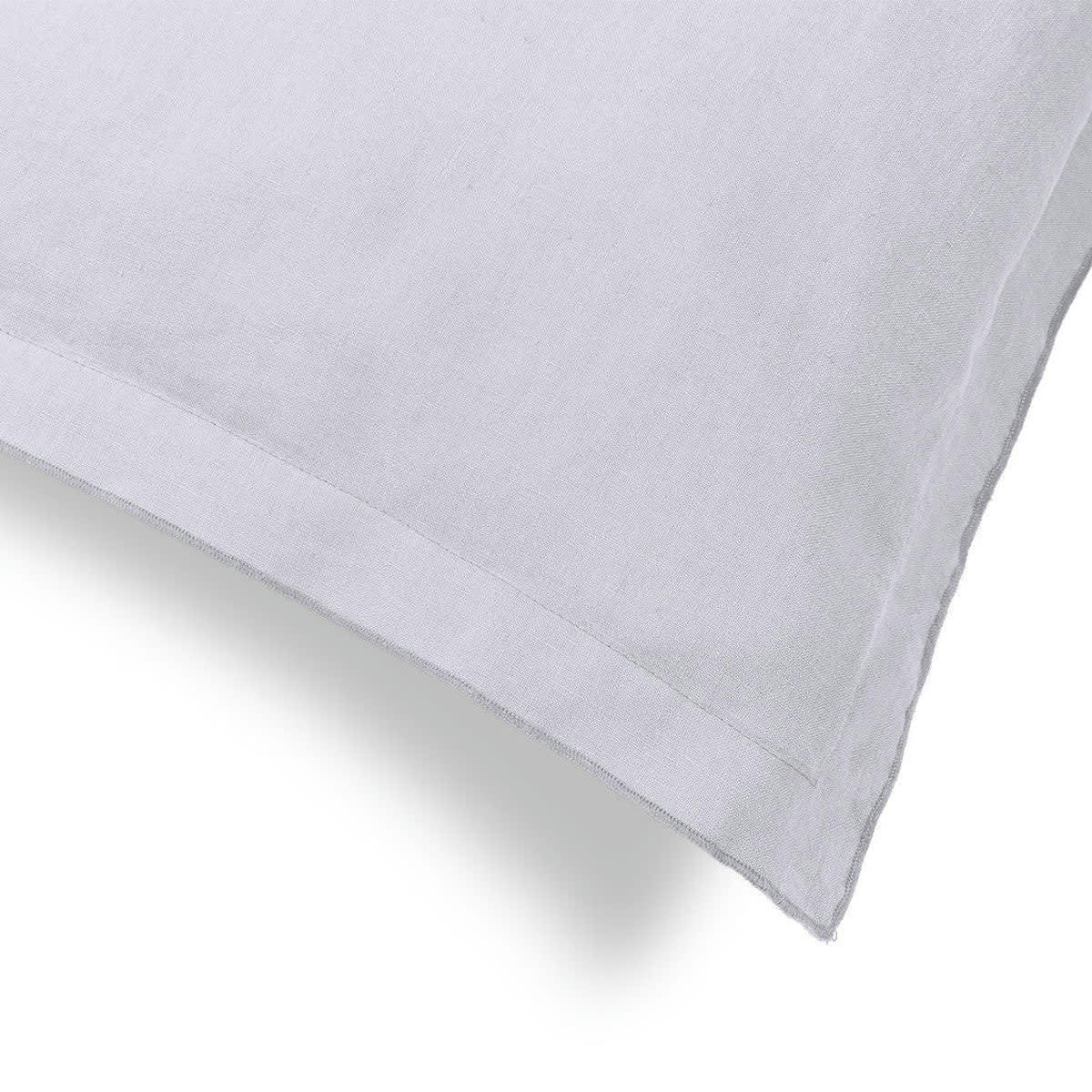 HORTENSE - Taie d'oreiller (x2) lin lavé  65x65 gris perle