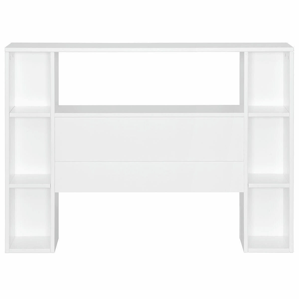 ZAO - Tête de lit avec rangements 90 cm bois massif blanc