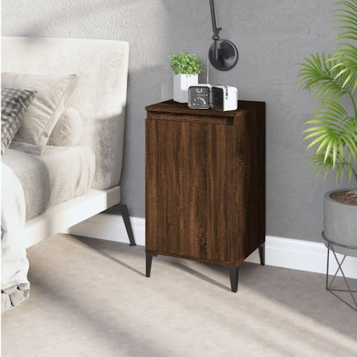 NNEVL Bedside Cabinet Brown Oak 40x35x70 cm Engineered Wood