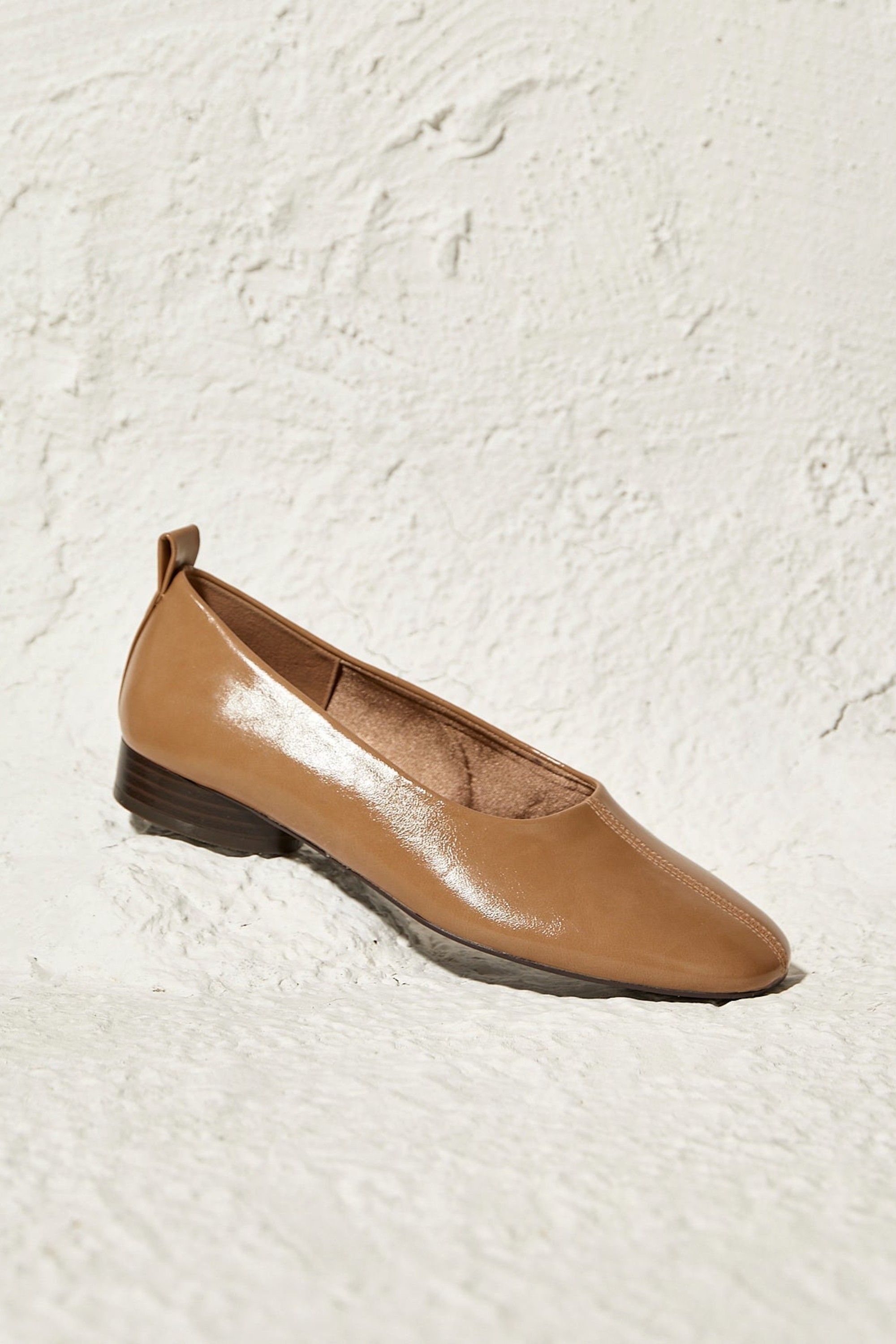 Linzi Capsule Camel Faux Leather Ballet Flats