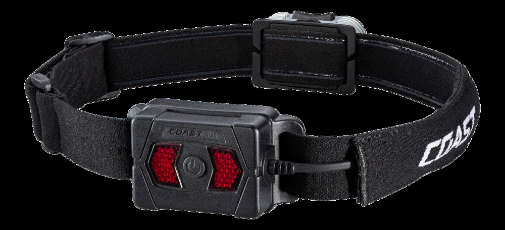 Coast RL10 Dual Colour 560 Lumen Dual Power Rugged IP54 Rated Utility Headlamp, Batteries Included, Black