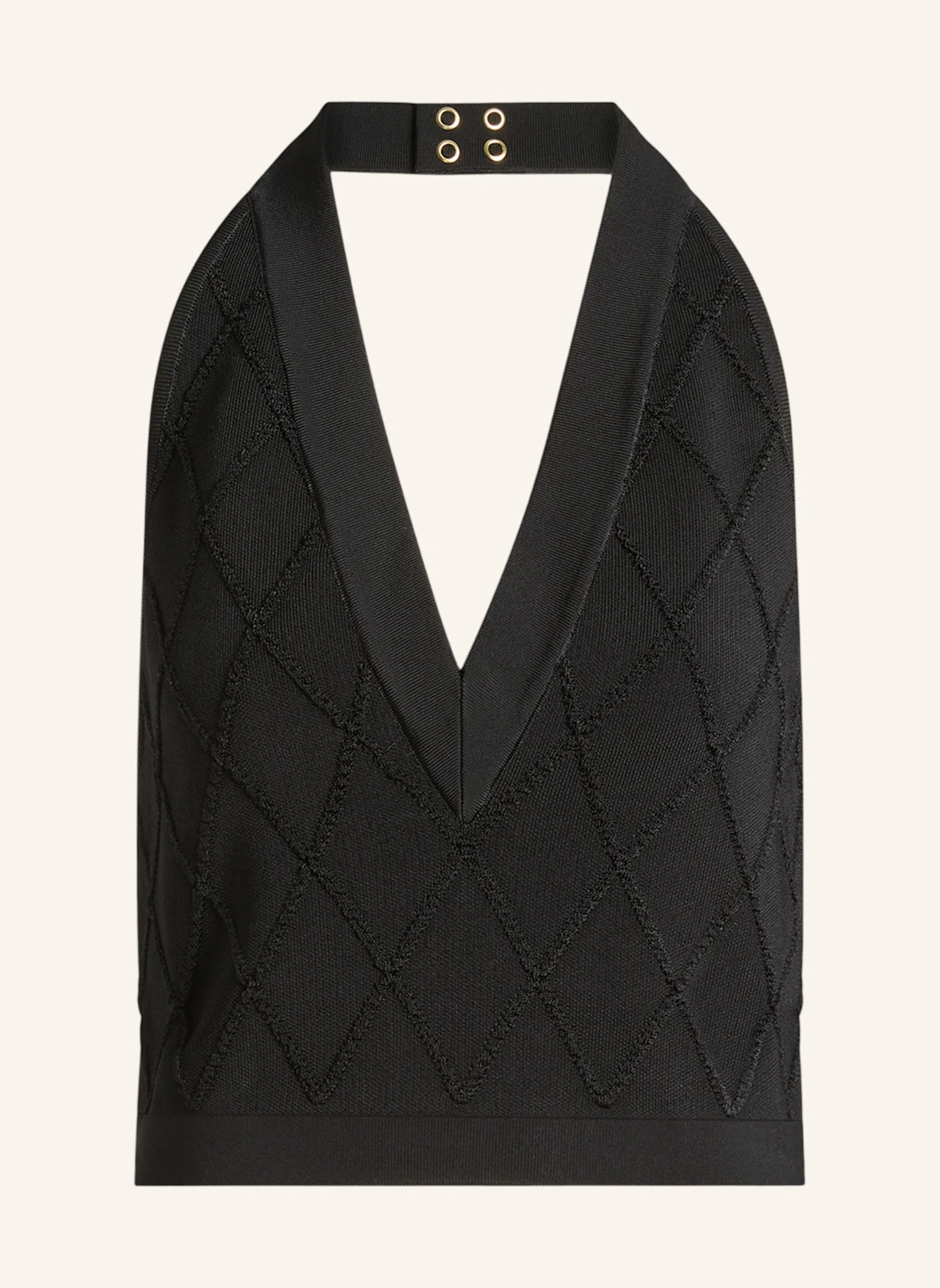 BALMAIN Rückenfreies Top aus gestepptem Strick