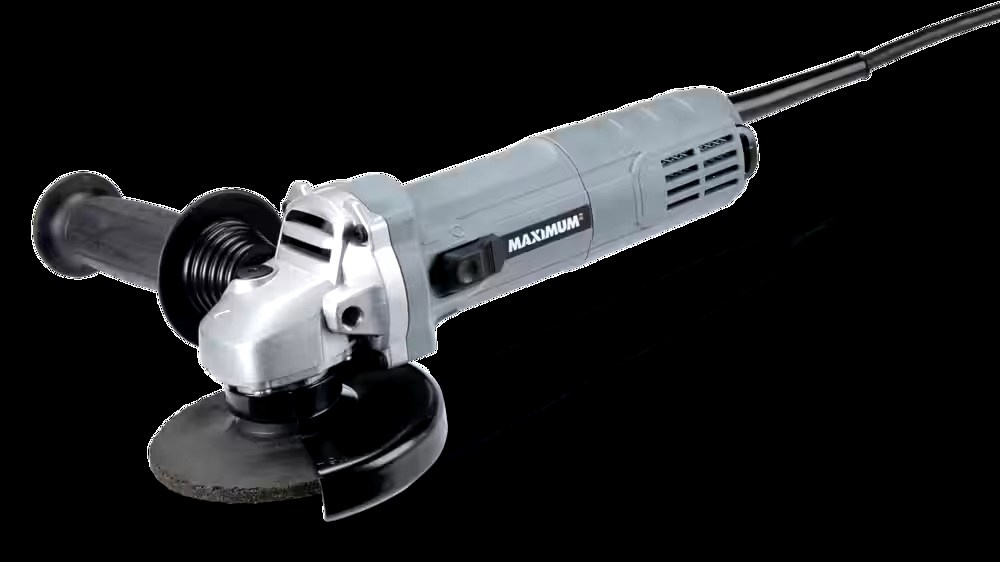 MAXIMUM 7A Heavy-Duty Corded Single-Speed Angle Grinder with Auxiliary Handle & Guard, 4-1/2-in