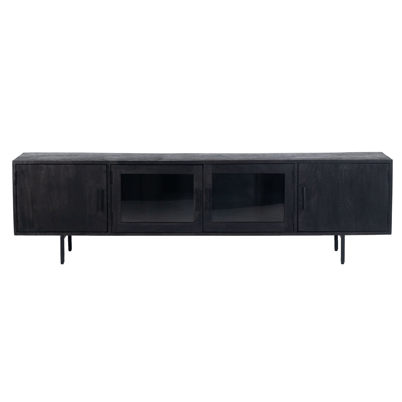 Giga Meubel Tv-Meubel Luca - Mangohout/Metaal - Zwart - 200cm