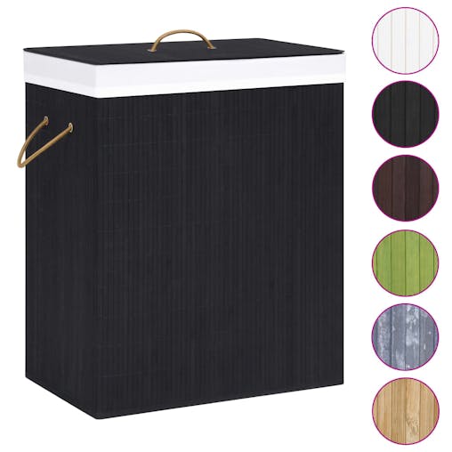 NNEVL Bamboo Laundry Basket Black 83 L