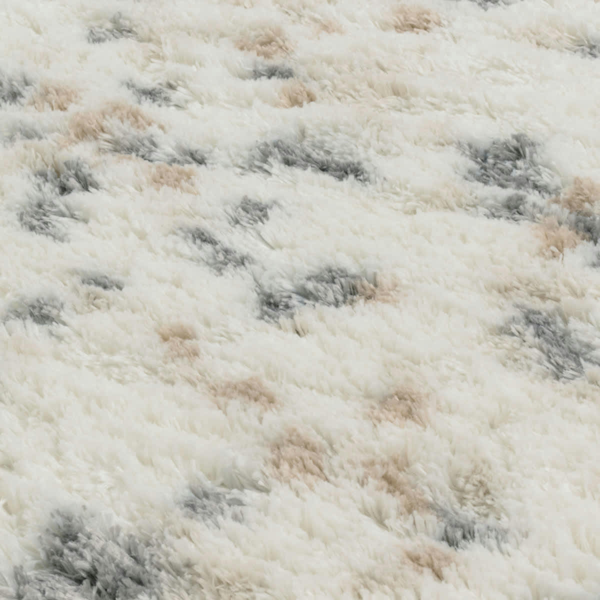 ALENA - Tapis shaggy confettis gris et beige - 80x150 cm