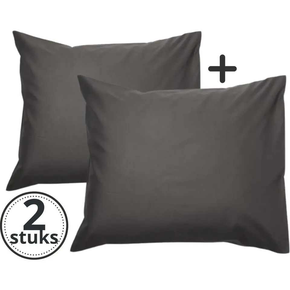 Zavelo Kussenslopen - Hotelkwaliteit - Set van 2 Stuks - Antraciet - 60x70cm...