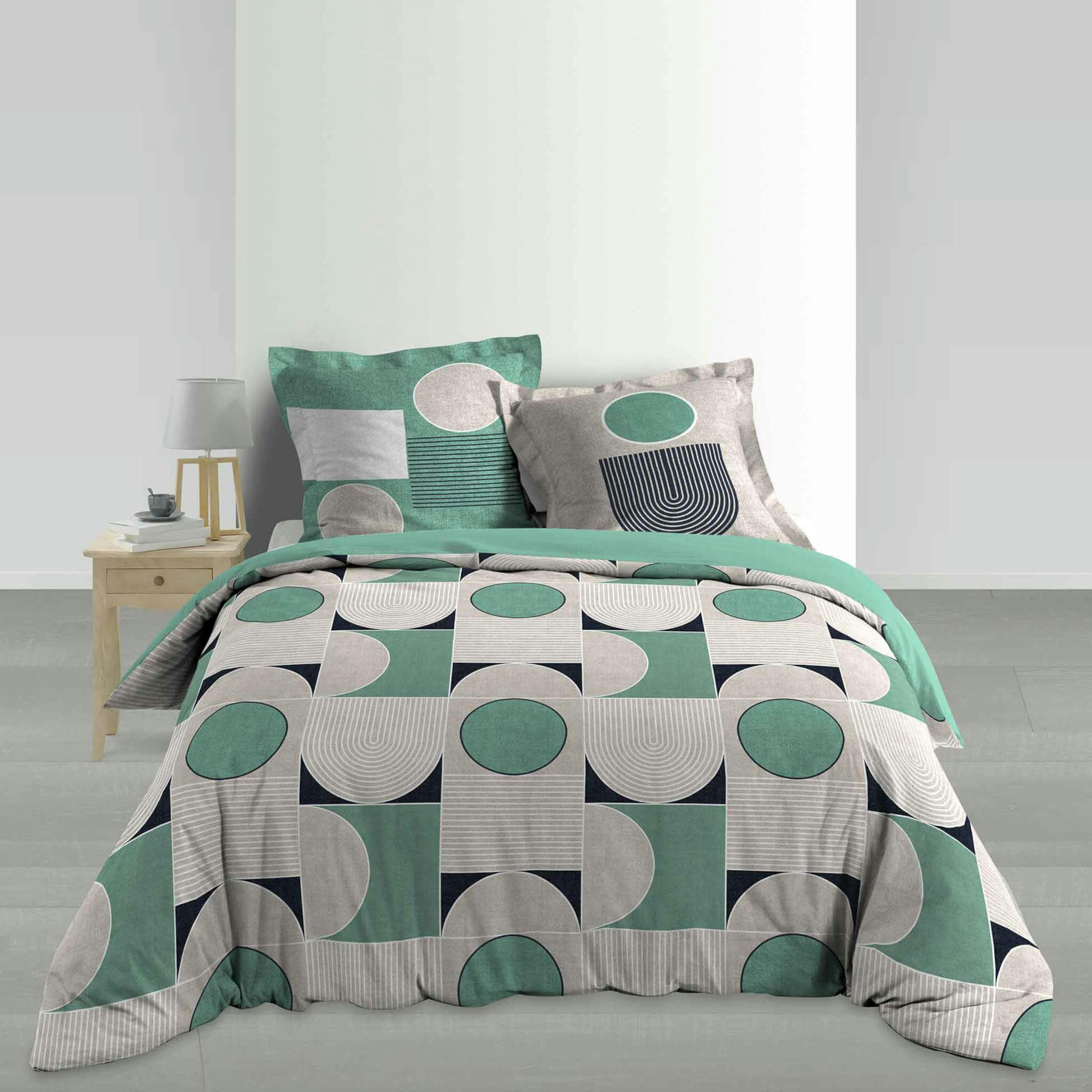 CHICPOP - Housse de couette 260x240 coton percale 78 fils + 2 taies