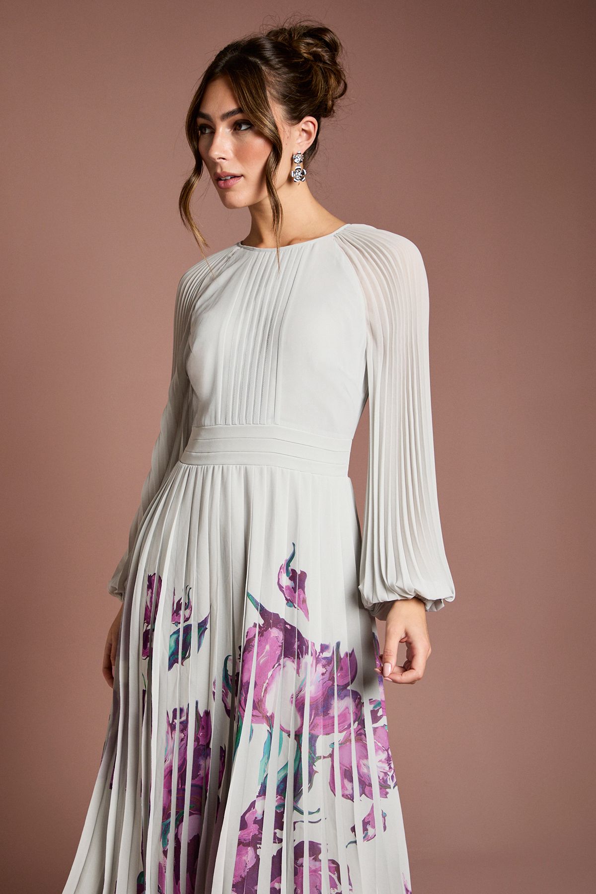 Coast Placement Print Pleat Dress