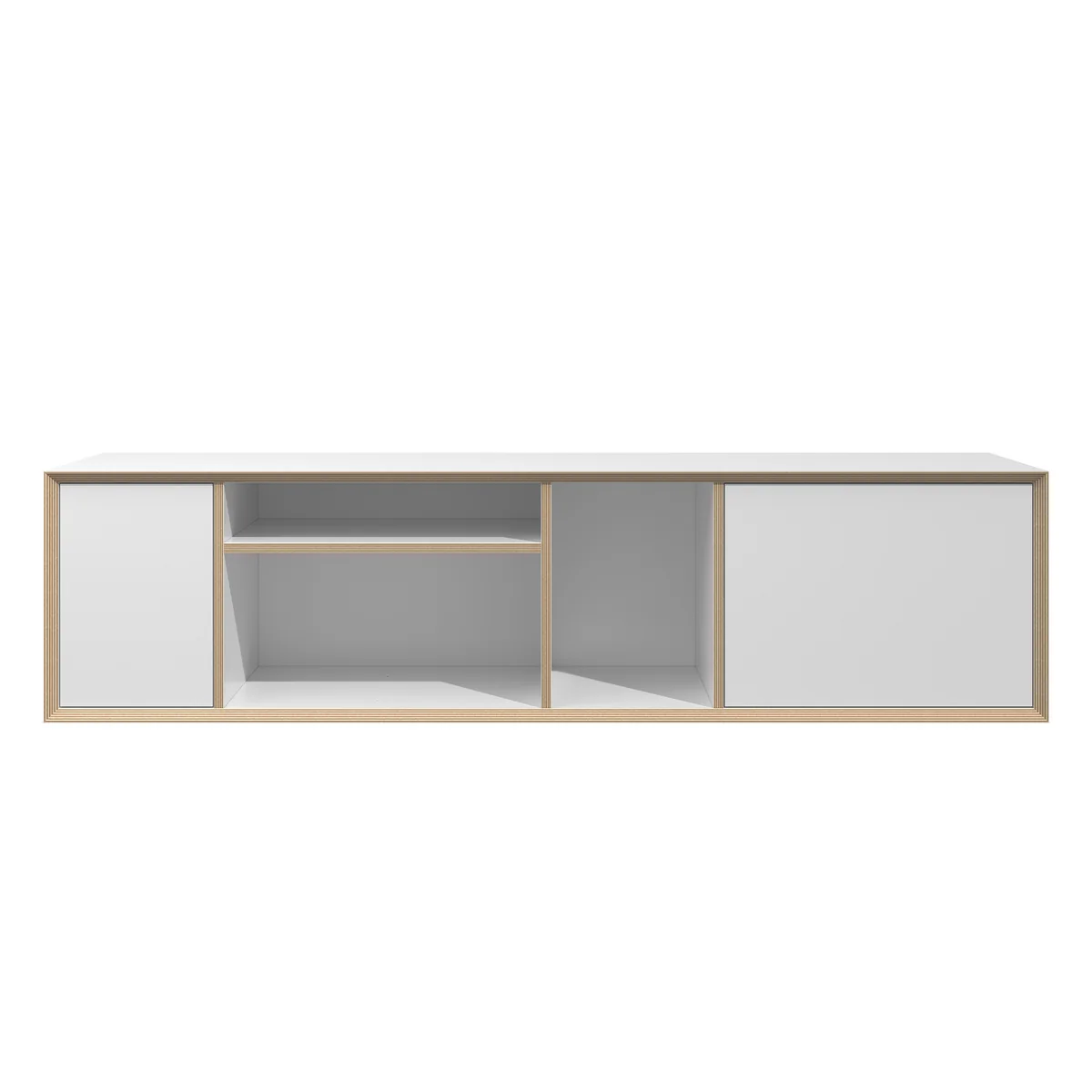 Müller Small Living - Vertiko Wide Sideboard, Two, CPL weiß / Birke