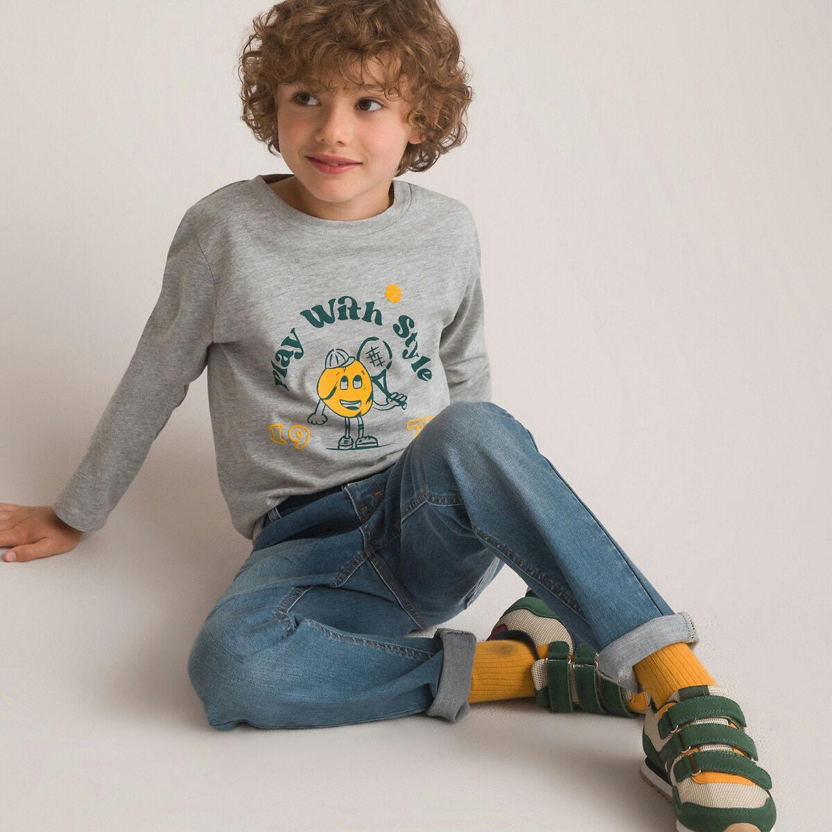 T-shirt manches longues, motif balle de tennis
