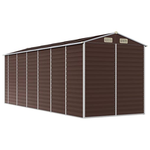 NNEVL Garden Shed Brown 191x555x198 cm Galvanised Steel