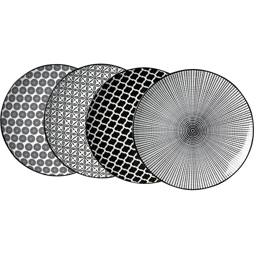 Flacher Teller 4er-Set Takeo